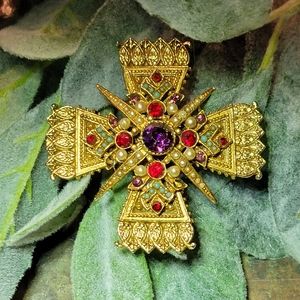 Vintage Arthur Pepper Brooch/Pendant Cross